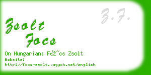 zsolt focs business card